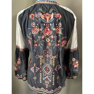 Kyla Sero Women S Handmade Tunic Limited Embroidered peasant Aztec cottage